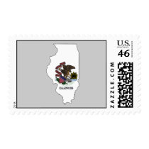 Illinois Flag Map postage