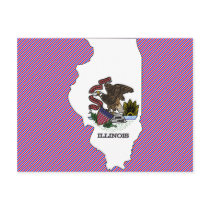Illinois Flag Map postcards