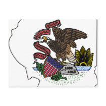 Illinois Flag Map postcards