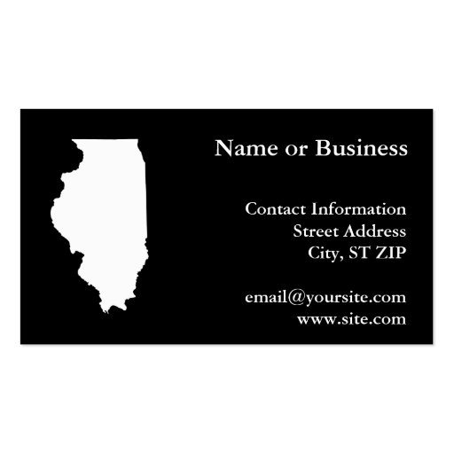 Illinois in White and Black Business Cards