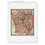 Illinois Iowa Missouri Railroad Map 1859 cards