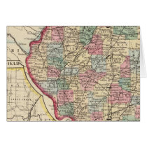 Illinois Map by Mitchell Greeting Cards