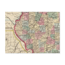 Illinois Map by Mitchell Postcard