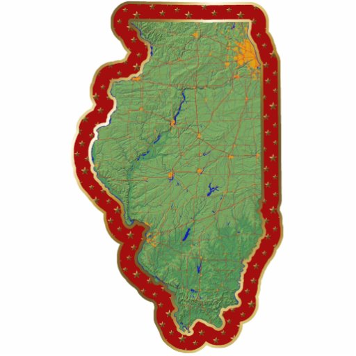 illinois map christmas ornament cut out zazzle illinois map christmas ornament cut out zazzle