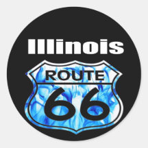 Illinois Route 66 Round Sticker