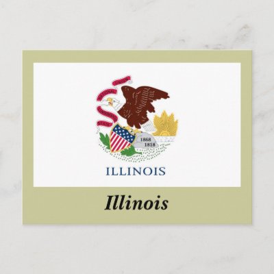 Illinois State Flag post card