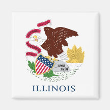 Illinois State Flag Refrigerator Magnets