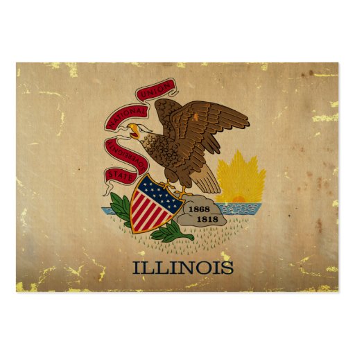Illinois State Flag VINTAGE.png Business Card Template