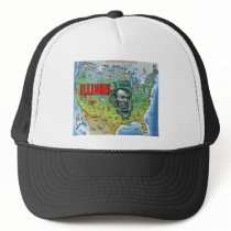 Illinois USA Map Mesh Hat