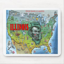 Illinois USA Map Mouse Pads