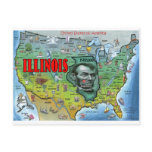 illinois, cartoon, map, chicago, springfield,