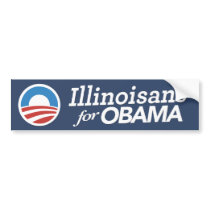 Illinoisans For Obama Bumper Sticker CUSTOM COLOR