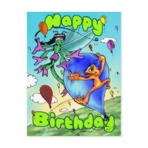 Illow & Bella - Happy Birthday Postcard by Illow_Orange Illow & Bella - Happy Birthday Postcard