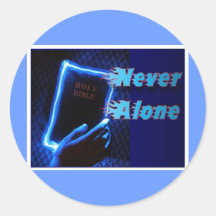 Illuminated Bible Never Alone Round Stickers