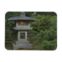 Illuminated stone lantern in Japanese Garden Vinyl Magnets