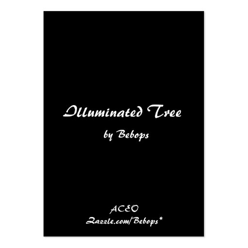Illuminated Tree ATC Business Card Template (back side)