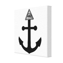 anchor, vintage, illuminati, eyes of providence, hipster, inspirational, cool, hip, funny, canvas print, nautical, tattoo, art, old school, music, inspire, premium wrapped canvas, [[missing key: type_wrappedcanva]] with custom graphic design