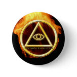 Illuminati on Fire Pinback Buttons