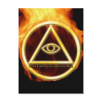 Illuminati on Fire Postcards