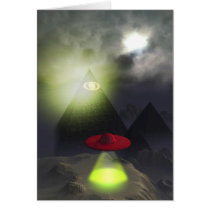 Illuminati Pyramid and UFO Card