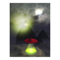 Illuminati Pyramid and UFO Print posters