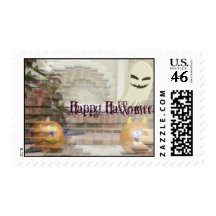 Illusionary Ghost and Pumpkins Postage