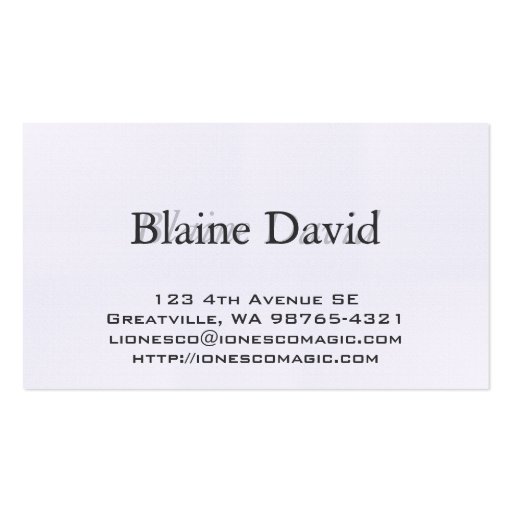 Illusionist Business Card Templates (back side)