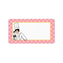 Illustrated Chef Bicycle Label in Medium