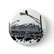 Illustrated El Train & Crows buttons