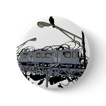 Illustrated El Train & Crows buttons