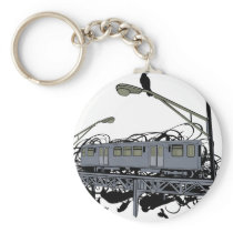 Illustrated El Train & Crows keychains