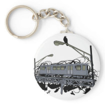 Illustrated El Train & Crows keychains