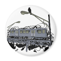 Illustrated El Train & Crows magnets