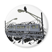 Illustrated El Train & Crows magnets