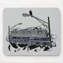 Illustrated El Train & Crows mousepads