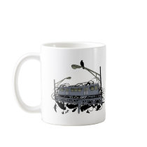 Illustrated El Train & Crows mugs