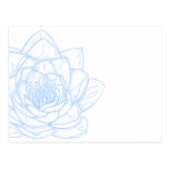 Illustrated Flower Blue Modern Postcard postcards