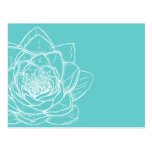 Illustrated Flower White Modern Postcard