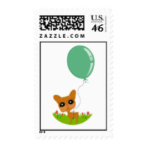 Illustrated French Bulldog with a Balloon stamps