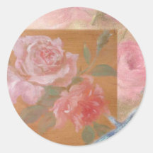 illustrated hummingbird-roses custom sticker