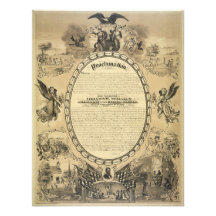 Illustrated Image of the Emancipation Proclamation Announcements