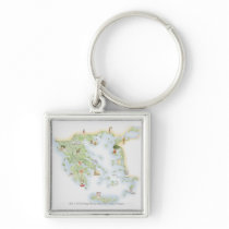 Illustrated map of Ancient Greece Keychains