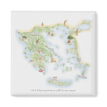 Illustrated map of Ancient Greece Fridge Magnets