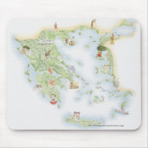 Illustrated map of Ancient Greece Mouse Pads