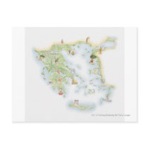 Illustrated map of Ancient Greece Post Card