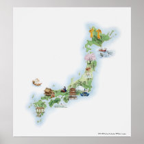Illustrated map of ancient Japan