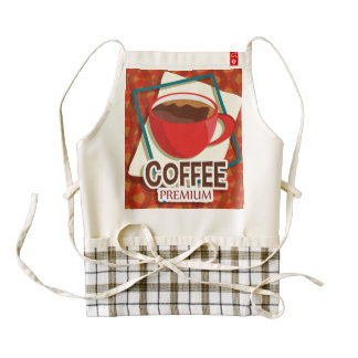 Illustration delicious cup of coffee zazzle HEART apron
