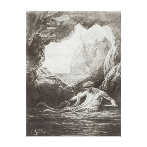 Illustration from 'Les Travailleurs de la Mer' Canvas Prints