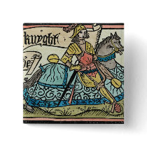 Illustration from 'The Canterbury Tales' Button