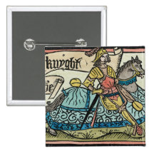 Illustration from 'The Canterbury Tales' Button